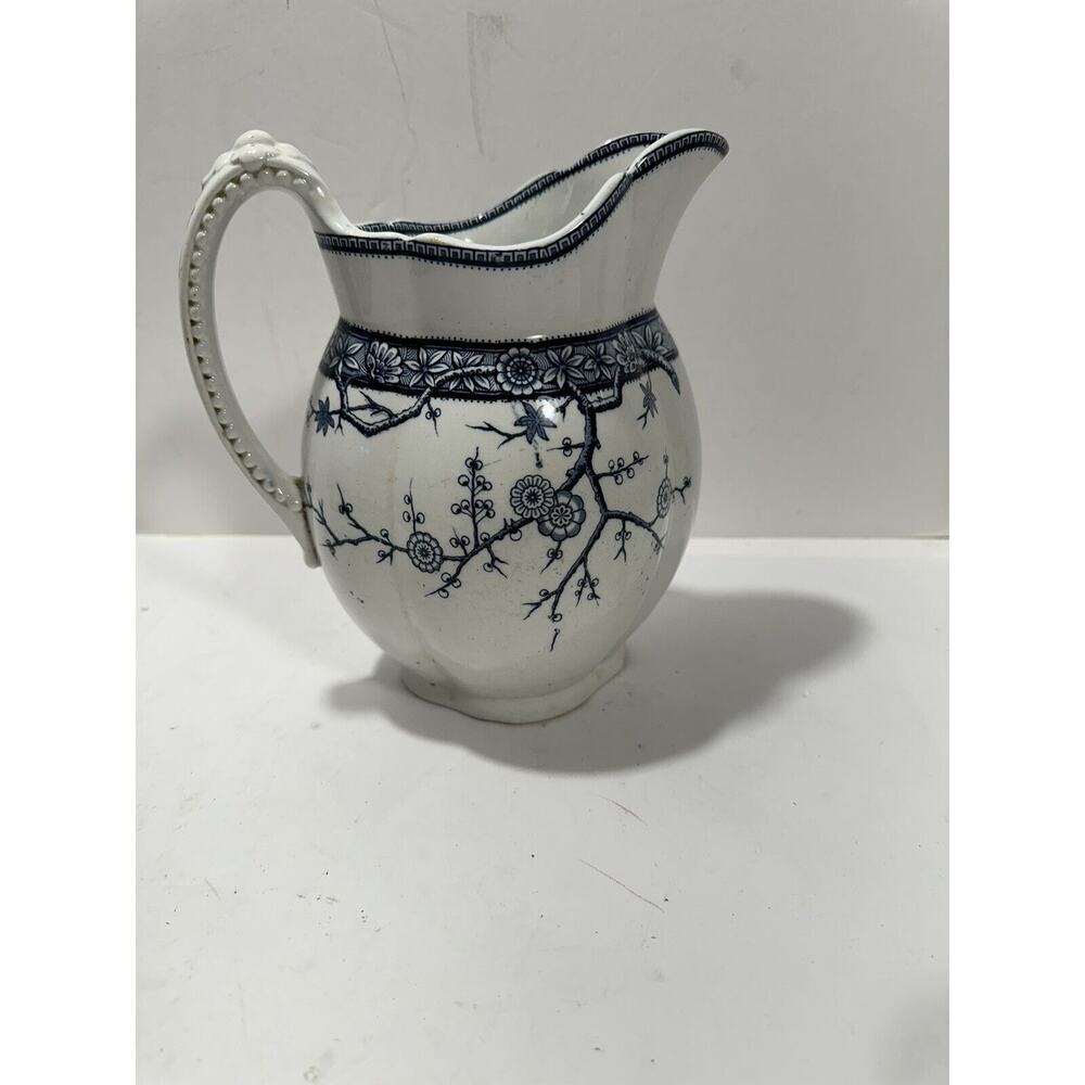 Furnival & Sons Chantilly Pitcher Made‎ In England Blue And White Gorgeous RARE